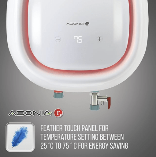 Havells Adonia R 10 Litre Vertical Storage Water Heater 5 Star With Remote Control (White), Wall Mounting - Image 3